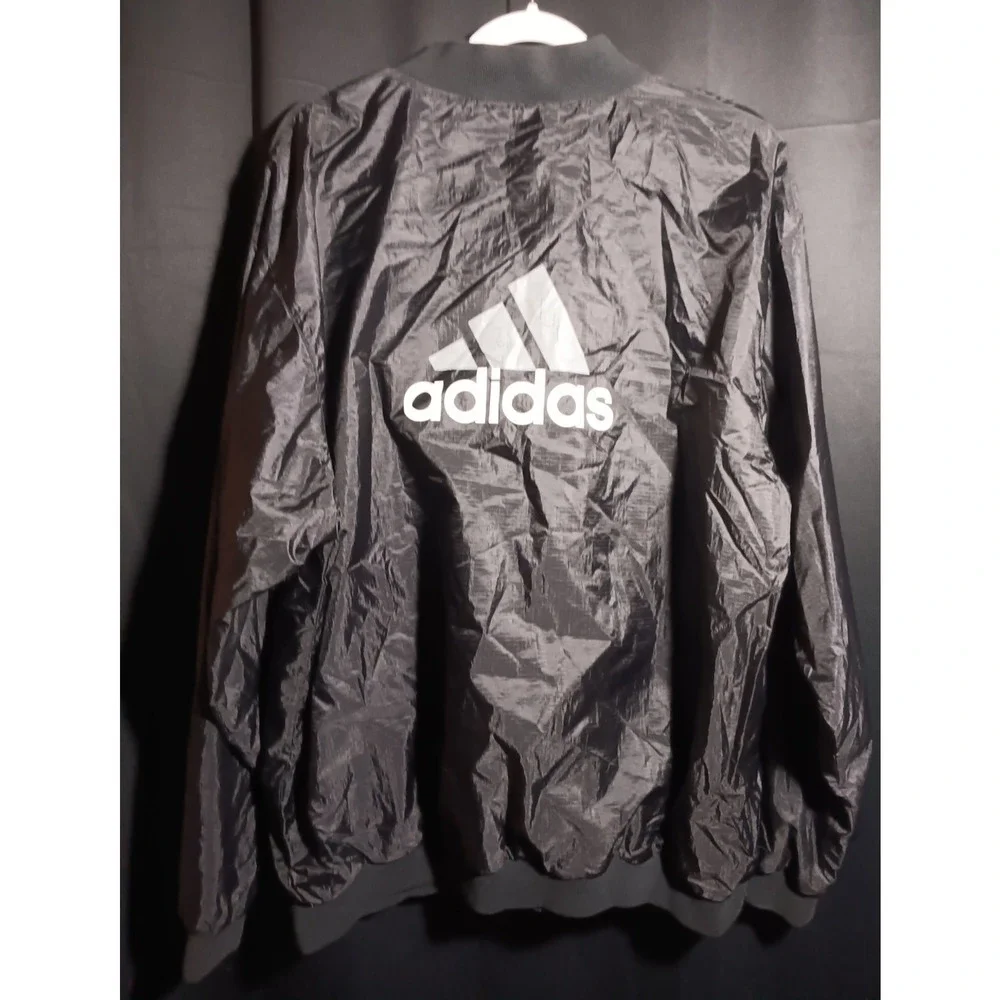 Vintage Adidas Pullover Windbreaker Jacket Men’s L Black White Logo Streetwear